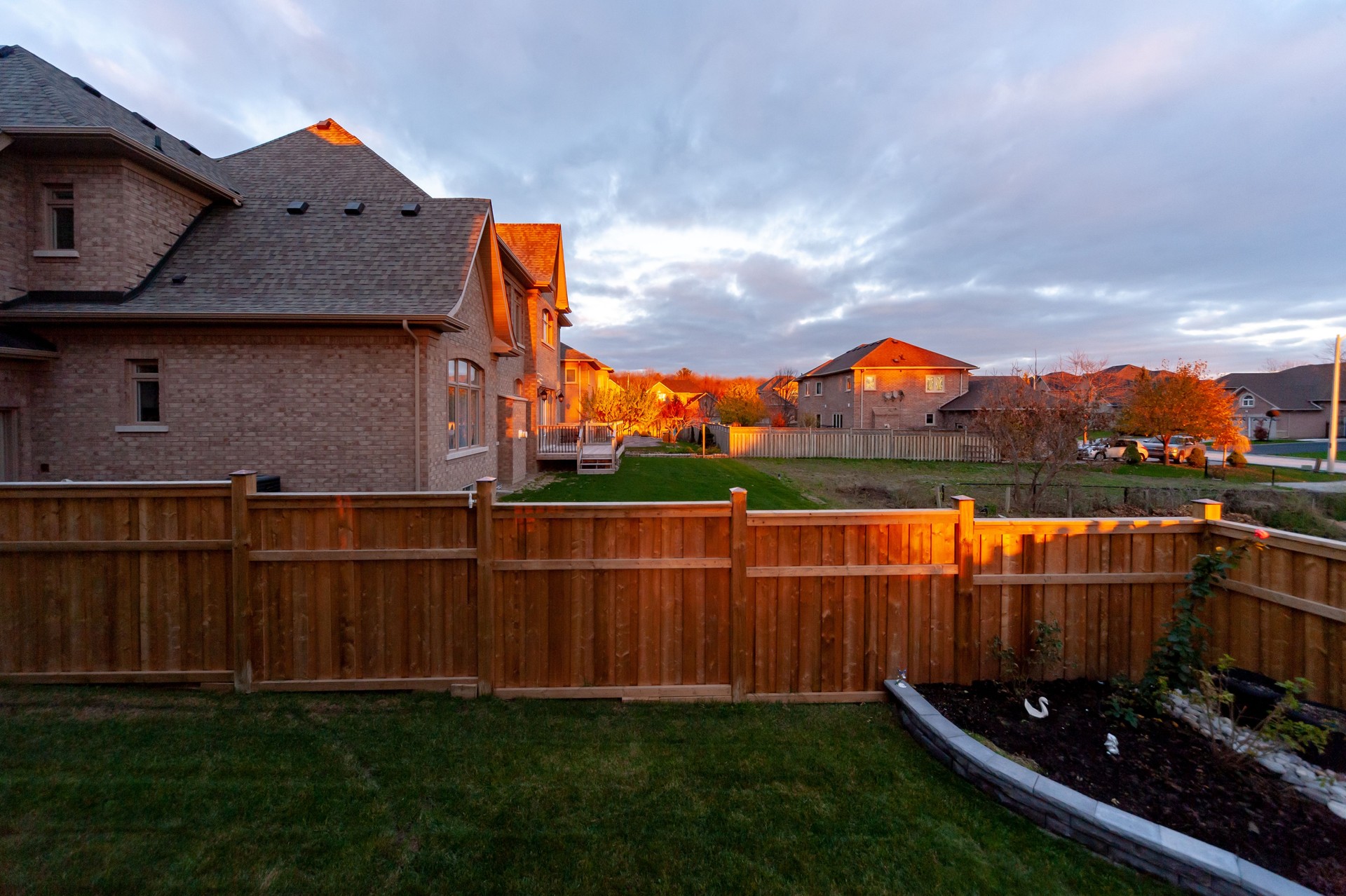 Backyard at sunset